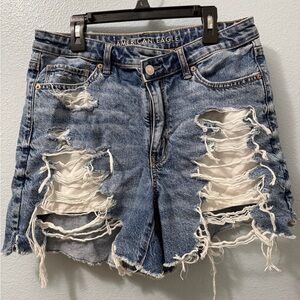 American Eagle Outfitters Distressed Blue Denim Shorts size 10